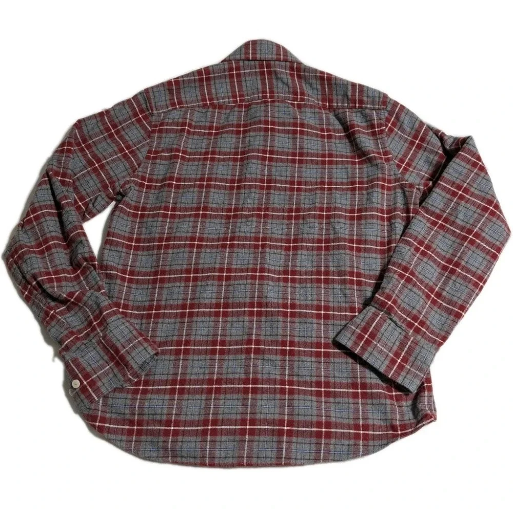UNTUCKit Cabero Flannel Shirt Mens Medium Slim Fit‎ Red Gray Plaid Button Up...